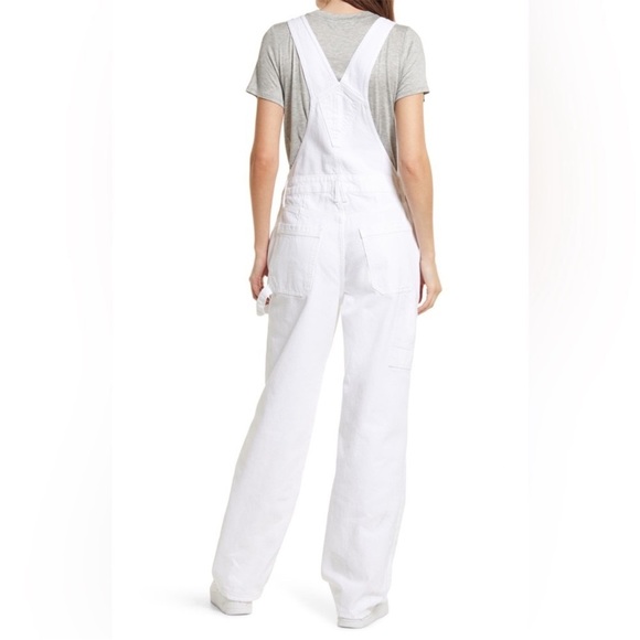 NWT Good American Good 90s white denim Overalls - Picture 6 of 16